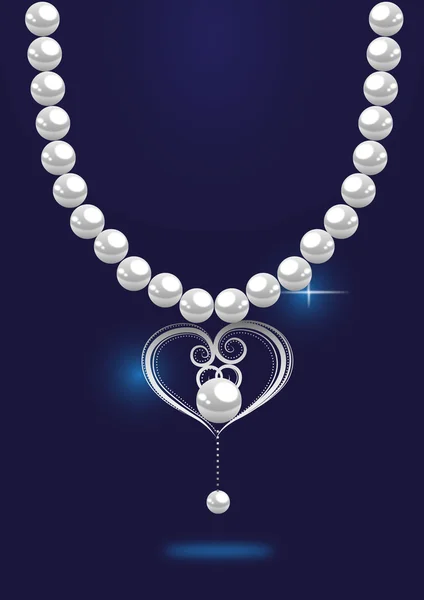 Necklace with pearls — Stock Vector