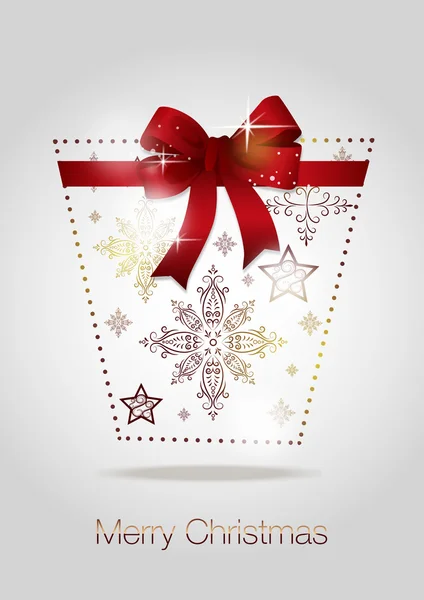 Vánoční přání s obrázkem dárek — Stockový vektor