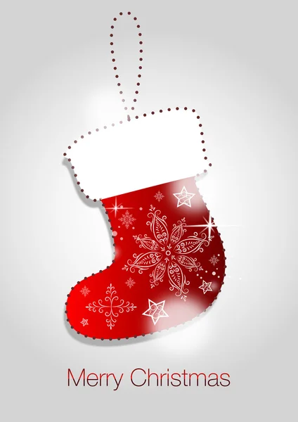 Vánoční přání s obrázkem ponožka — Stockový vektor