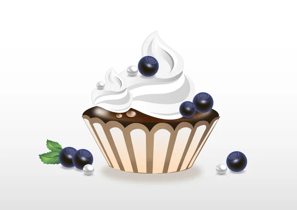 Csokoládé muffin áfonyás — Stock Vector