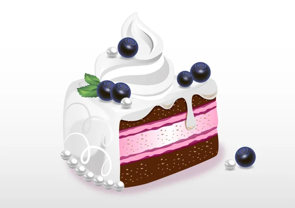 蓝莓巧克力蛋糕 — 图库矢量图片