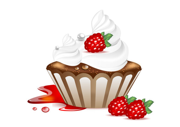 Шоколадный торт с малиной
