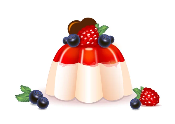 Postre de bayas cremosas — Vector de stock