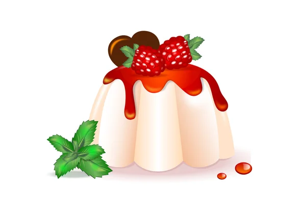 Ahududu reçeli ile vanilya puding