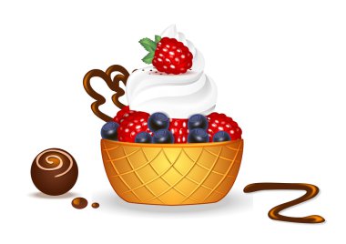 pasta berry tartı krema ve çikolata ile