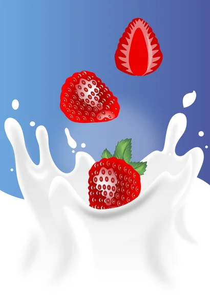 Erdbeeren und Sahne — Stockvektor