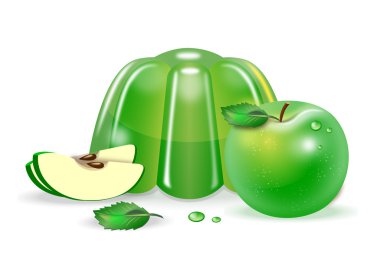 Beyaz arka plan üzerinde Apple jöle