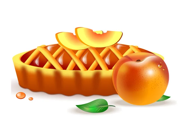 Cake with peach jam on a white background Royalty Free Stock Illustrations