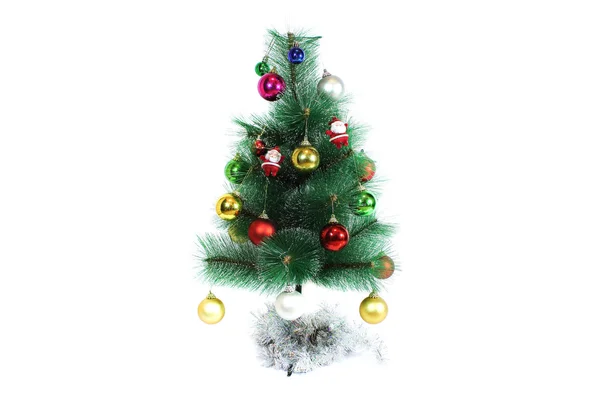 Άγιος Βασίλης με το χριστουγεννιάτικο δέντρο. Απομονωμένο αντικείμενο στο λευκό έκφραση — Φωτογραφία Αρχείου