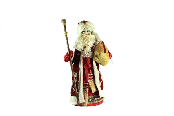 Άγιος Βασίλης με δώρα. Απομονωμένο αντικείμενο σε άσπρο φόντο. — Φωτογραφία Αρχείου