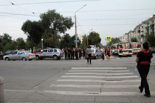 Самара, Російська Федерація - 21 серпня 2014 року: затримання злочинців. A — стокове фото