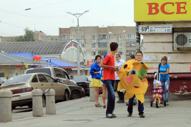 Samara, Rusya - 21 Ağustos 2014: animator Chi balonlu