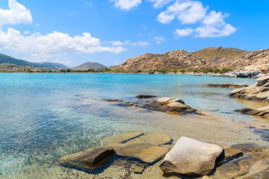 Crystal clear turquoise sea water of Kolymbithres beach, Paros island, Greece