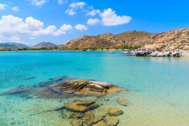 Crystal clear turquoise sea water of Kolymbithres beach, Paros island, Greece