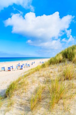 Almanya 'nın Sylt Adası' ndaki Kampen köyündeki kumulların ve kumulların manzarası