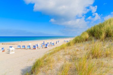 Otlar kum tepeciği ve Kampen Sahili manzarası, Sylt Adası, Almanya