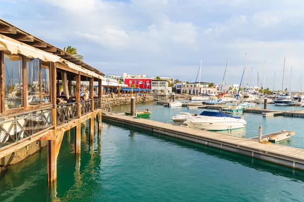Restaurant and pier in Rubicon port