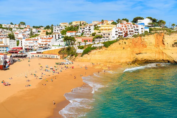 stock image A view of beautiful beach in Carvoeiro town