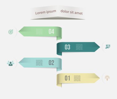 Vektör Infographic şablonu. Tasarım iş kavramı sunusu, grafik ve diyagram için. 4 seçenekleri, parçalar, adımları veya işlemler. Eps10.