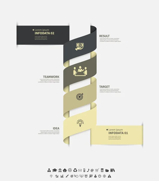 Modello infografico vettoriale. Progettazione concetto di business per la presentazione, grafico e diagramma. 4 opzioni, parti, fasi o processi. EPS10 . — Vettoriale Stock