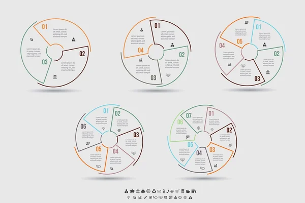 矢量模板为循环图、 图、 演示文稿和圆图 — 图库矢量图片