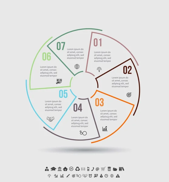 Vector sjabloon voor cyclus diagram, grafiek, presentatie en ronde grafiek — Stockvector