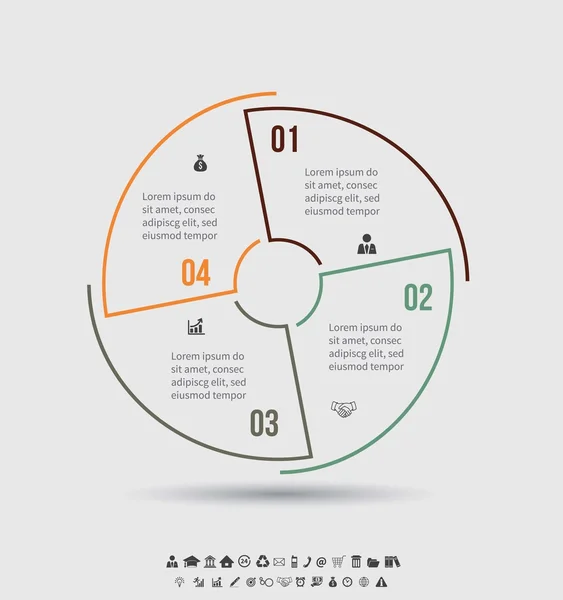 Plantilla vectorial para diagrama de ciclo, gráfico, presentación y gráfico redondo — Archivo Imágenes Vectoriales