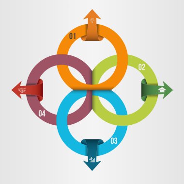 Infographic şablonu. Veri görselleştirme. İş akışı düzeni, seçenekleri, adımları, diyagram, grafik, tanıtım, grafik ve web tasarım yuvarlak sayısı için kullanılan.