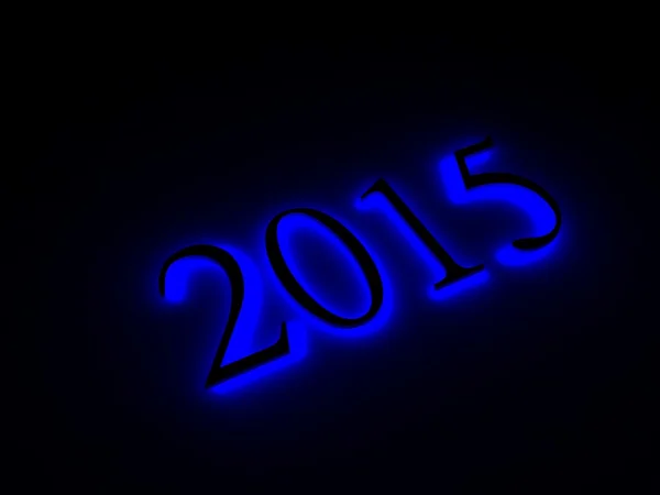 Neon light número de fuente 2015 — Foto de Stock