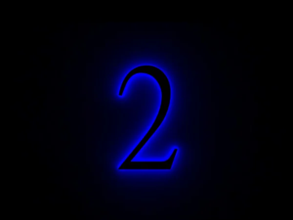 Neon light font number two — Stock Photo, Image