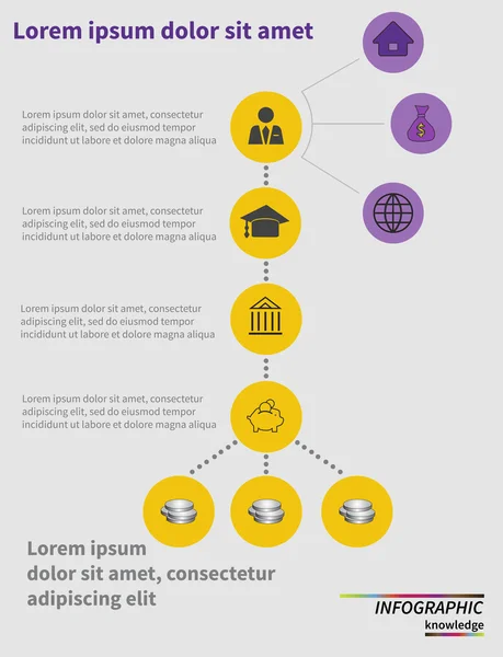 Krok za krokem infografiky. Proces učení. Vektorové ilustrace — Stockový vektor