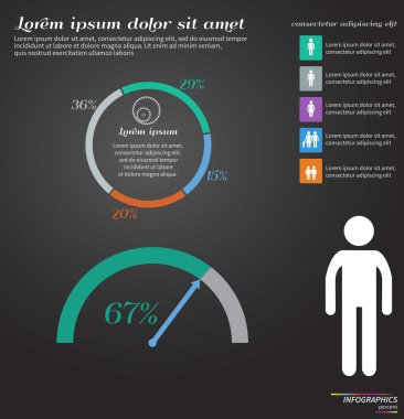Vektör şablonu için döngüsü diyagramı, grafik, tanıtım ve grafik yuvarlak