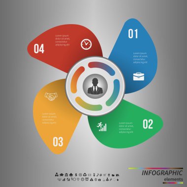 Vektör şablonu için döngüsü diyagramı, grafik, tanıtım ve grafik yuvarlak