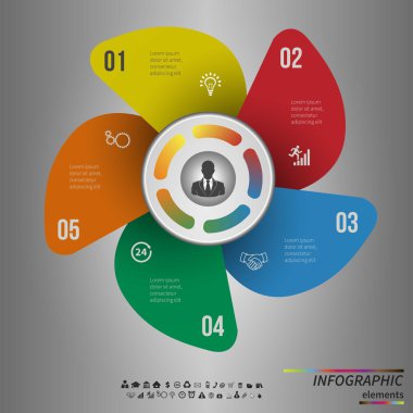Vektör şablonu için döngüsü diyagramı, grafik, tanıtım ve grafik yuvarlak