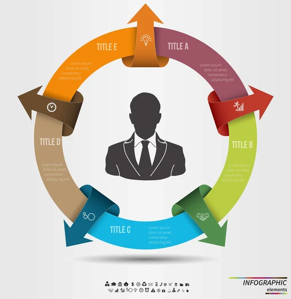 Plantilla infográfica. Concepto de diseño para presentación, gráfico redondo o diagrama. Vector EPS10 . — Archivo Imágenes Vectoriales