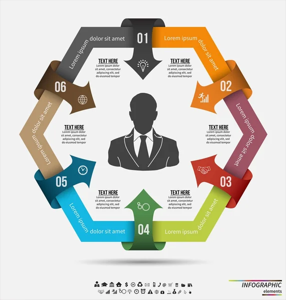 Plantilla infográfica. Concepto de diseño para presentación o diagrama. Vector EPS10 . — Archivo Imágenes Vectoriales