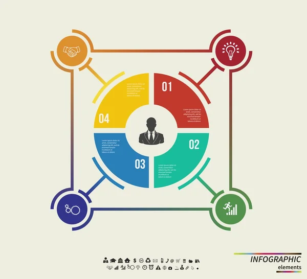 Plantilla infográfica. Concepto de diseño para presentación o diagrama. Vector EPS10 . — Archivo Imágenes Vectoriales