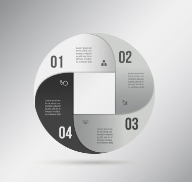 Infographic şablonu. Tasarım konsepti için sunuyu veya diyagramı. Vektör Eps10.