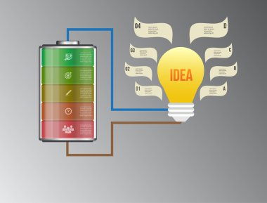 Vektör pil öğe Infographic şablonu. Sunum, grafik, diyagram ve grafik tasarım konsepti. 5 seçenekleri, parçalar, adımları veya işlemler. Soyut. EPS 10