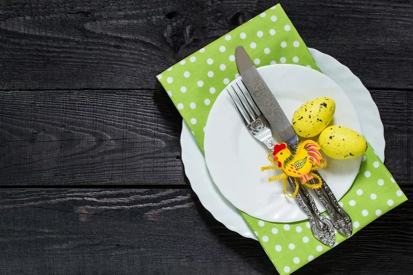 Cenário festivo da mesa de Páscoa — Fotografia de Stock