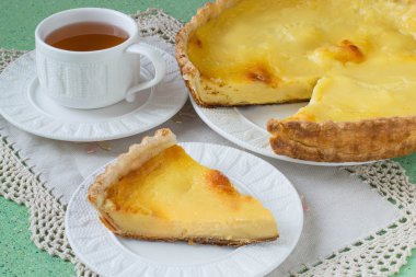 Homemade pie with cheese 