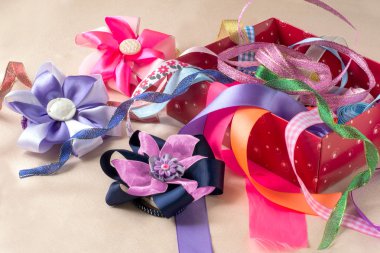Box with ribbons and bows 