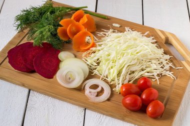Different sliced vegetables 
