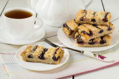 Biscuits with blueberry jam 