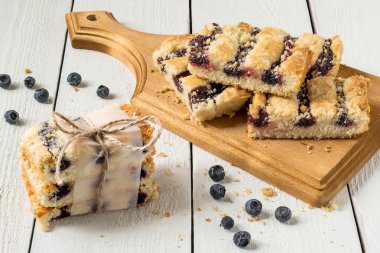 Slices of cake with jam 