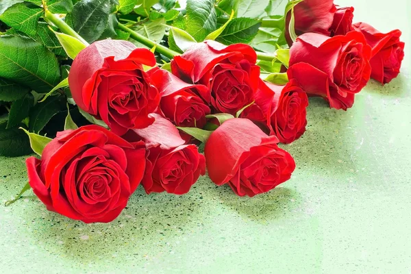 Red roses in a gift — Stock Photo, Image