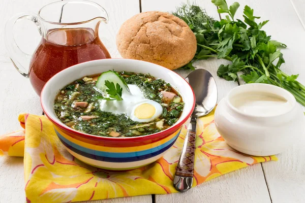 Russian cold soup okroshka