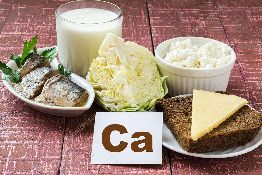 Products containing calcium 