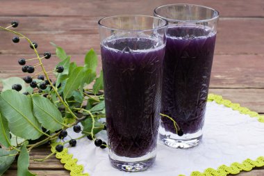 A refreshing drink with the addition of bird cherry berries 