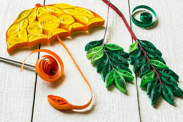 Frammenti di decorazione nelle tecniche di quilling — Foto Stock